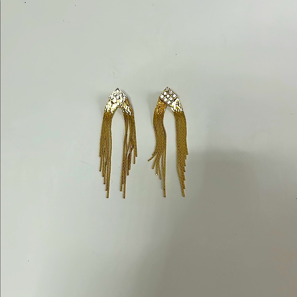 Elegant Gold Tassel Earrings